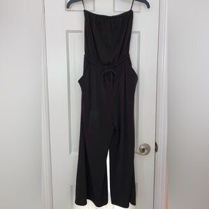 Express Black Strapless Ankle Length Jumpsuit
